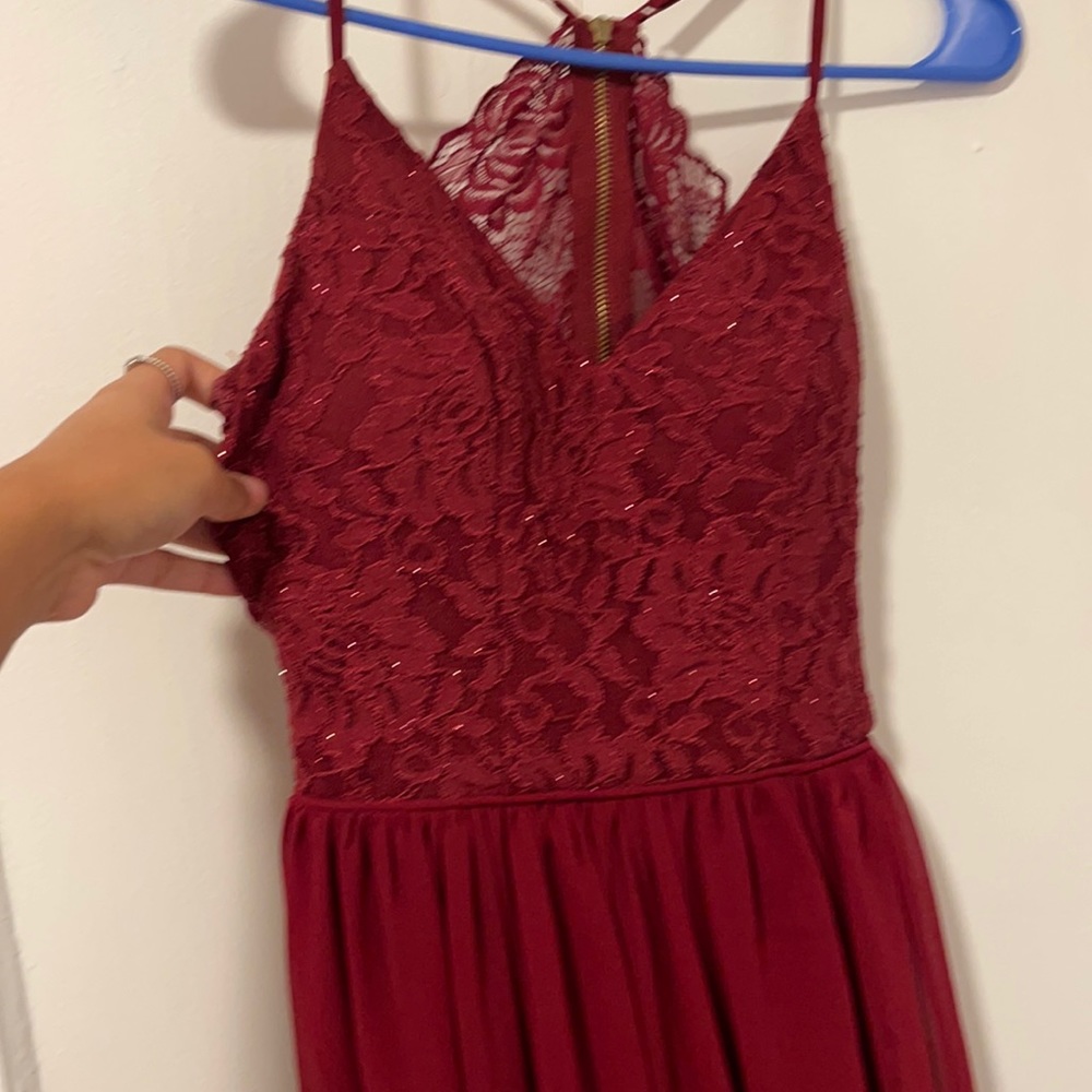 Never worn burgundy long dress